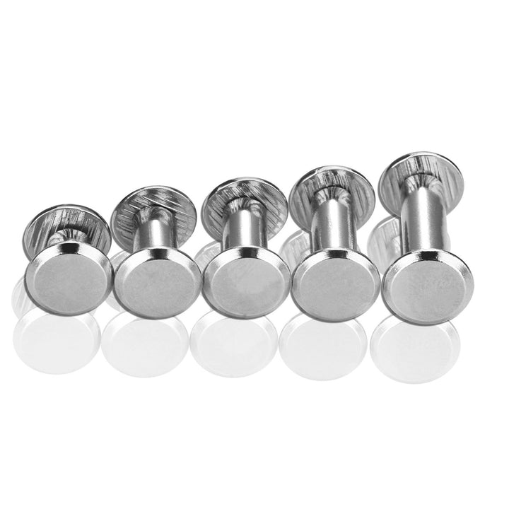 80 Set Chicago Binding Screws Assorted Kit 5 Sizes Metal Round Cross Head Stud Screw Posts Nail Rivet Chicago Button for DIY Leather Decoration Bookbinding