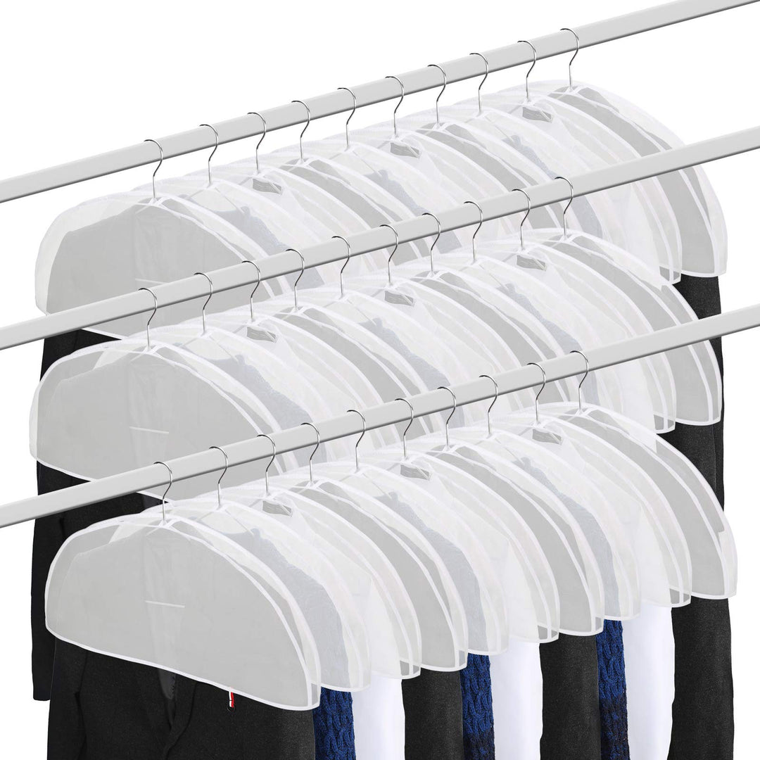 10Pack (24x11x2) Storage Travel shoulder covers for clothes Clothing dust Cover Dust Bags Cover dress bag Hanging Garment Bag US