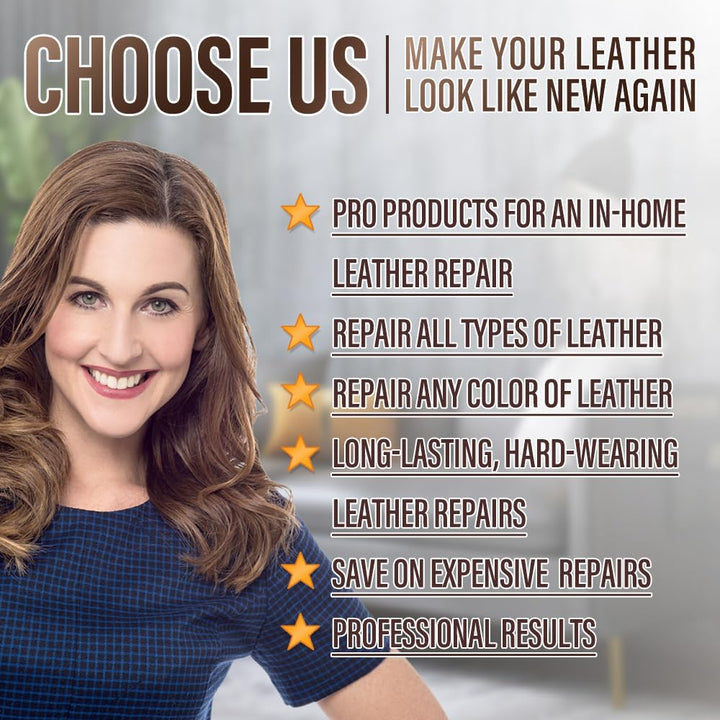 Vinyl and Leather Repair Kit - Restorer of Your Furniture, Car Seats, Sofa, Jacket, Purse, Belt, Shoes | Genuine, Italian, Bonded, Bycast, PU, Pleather |No Heat Required | Repair &amp; Resto
