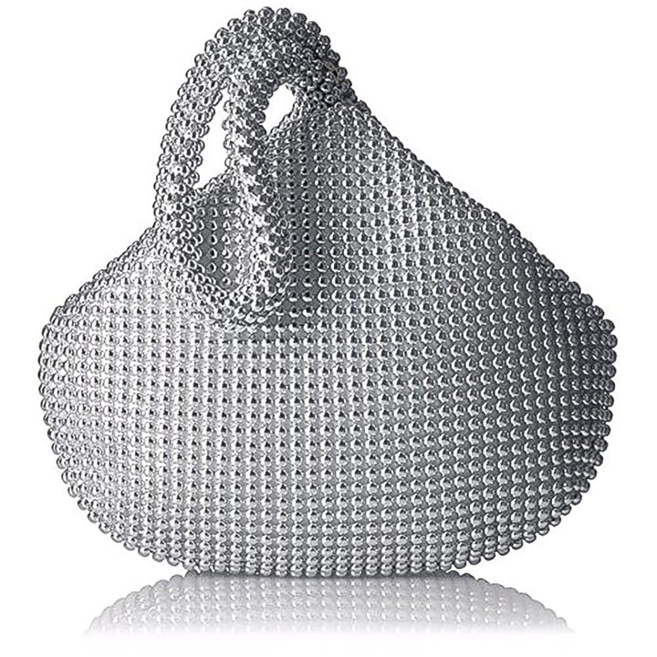 Silver Evening Handbag Beaded Clutch Purses For Women Wedding Party Prom Evening Bag, 1920s Flapper Gatsby Costume Accessories
