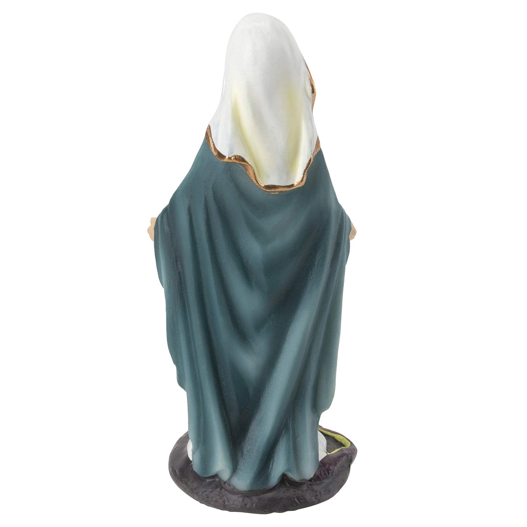 Virgin Mother Mary Statue Travel Size (3 Inch) Religious Blessed Mother Statue for Flying, Driving, Travel - Beautiful Design, Hand Painted Resin