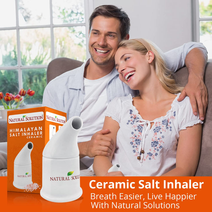 Natural Solution Pink Himalayan Salt Inhaler with 2 Pink Himalayan Crystal Salt Bags + Free Soap Bar