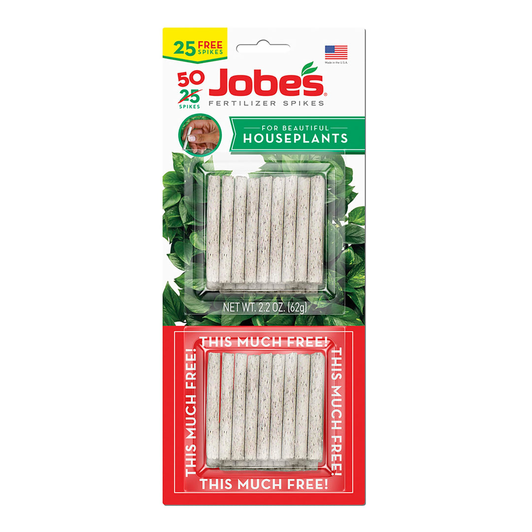 Jobe&#39;s Plant Food Fertilizer Spikes, Easy Plant Care for All Indoor Flower and Foliage Houseplants, 50 Count