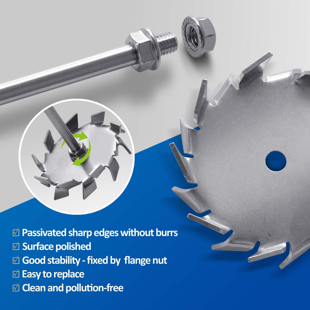 Dispersing Disc Dispersion Impeller - Stainless Steel Dispersing Machine Blade Paddle, 8x300mm Rod with 3cm and 8cm Disc