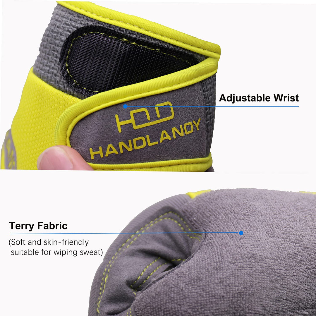 Safety Work Gloves for Men&amp;Women Utility Gloves Mechanic Driver Gardening Gloves Touchscreen (Medium, Yellow)