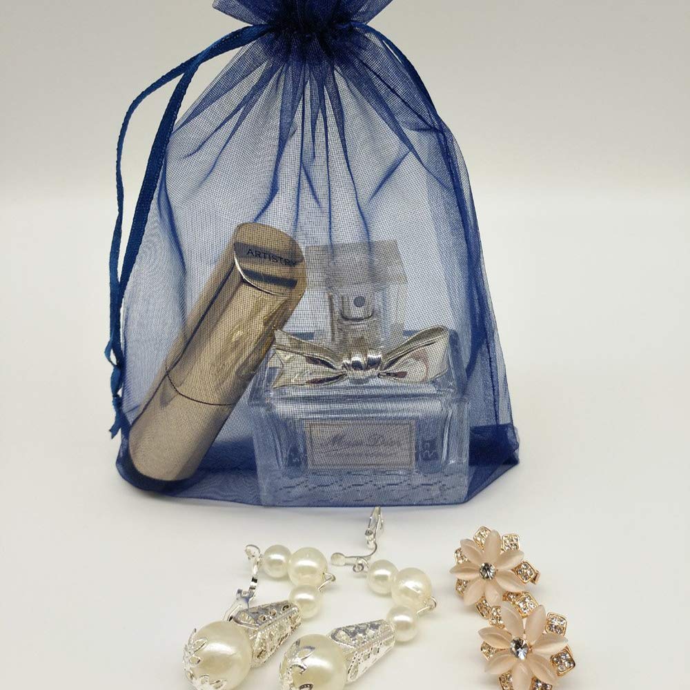 Outdoorfly 100PCS Drawstring Organza Bags 4x6 Sheer Jew