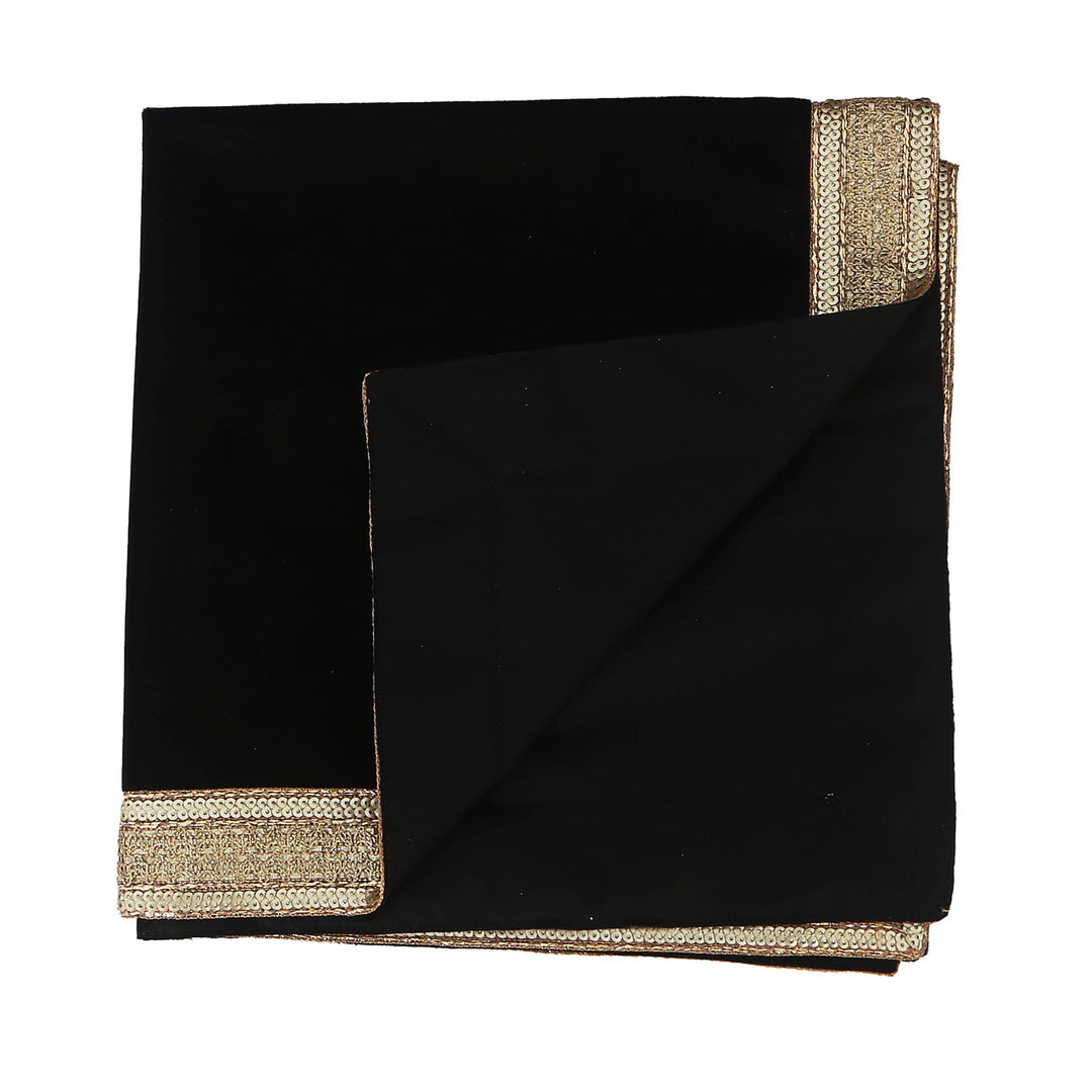 Black Velvet Cloth with Golden Shinny Border, Aasan, Alter, Altar, Tarot Table Cloth Holy Square Tablecloth
