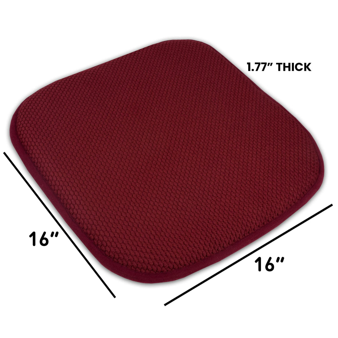4 Pack Memory Foam Honeycomb Nonslip Back 16 x16 Chair/Seat Cushion Pad