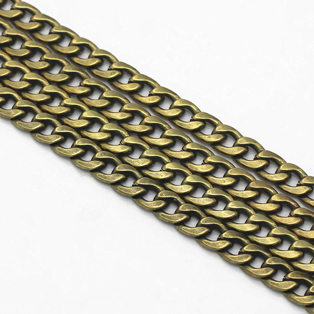 DIY Iron Flat Chain Strap Handbag Chains Purse Chain Straps Shoulder Cross Body Replacement Straps with Metal Buckles (55, Bronze)