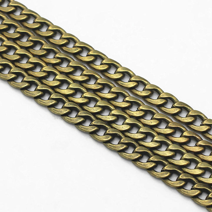 DIY Iron Flat Chain Strap Handbag Chains Purse Chain Straps Shoulder Cross Body Replacement Straps with Metal Buckles (55, Bronze)