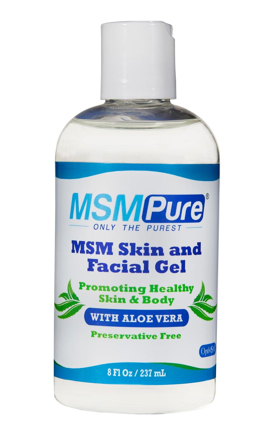 MSMPure Max Strength Skin & Facial MSM Gel with Organic Aloe, 8 oz – Preservative-Free Skin Care for Smooth, Radiant Skin