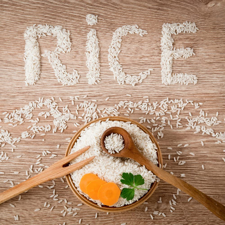 Luckforest Artificial White Rice, 150g Lifelike Fake Rice for Home Kitchen Table Cabinet Shop Market Food Show Model Props