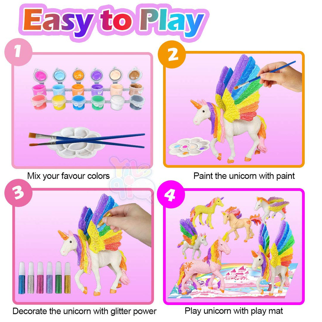 Unicorn Painting Kit - Paint Craft for Girls, Arts and Crafts for Kids Age 4-9 - DIY Unicorn Party Favors and Activities