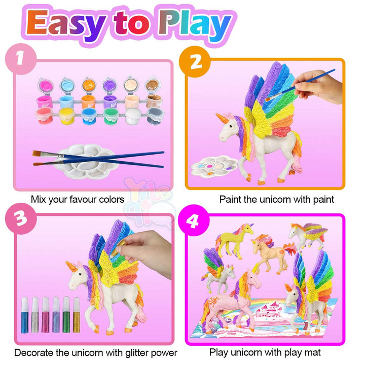 Unicorn Painting Kit - Paint Craft for Girls, Arts and Crafts for Kids Age 4-9 - DIY Unicorn Party Favors and Activities