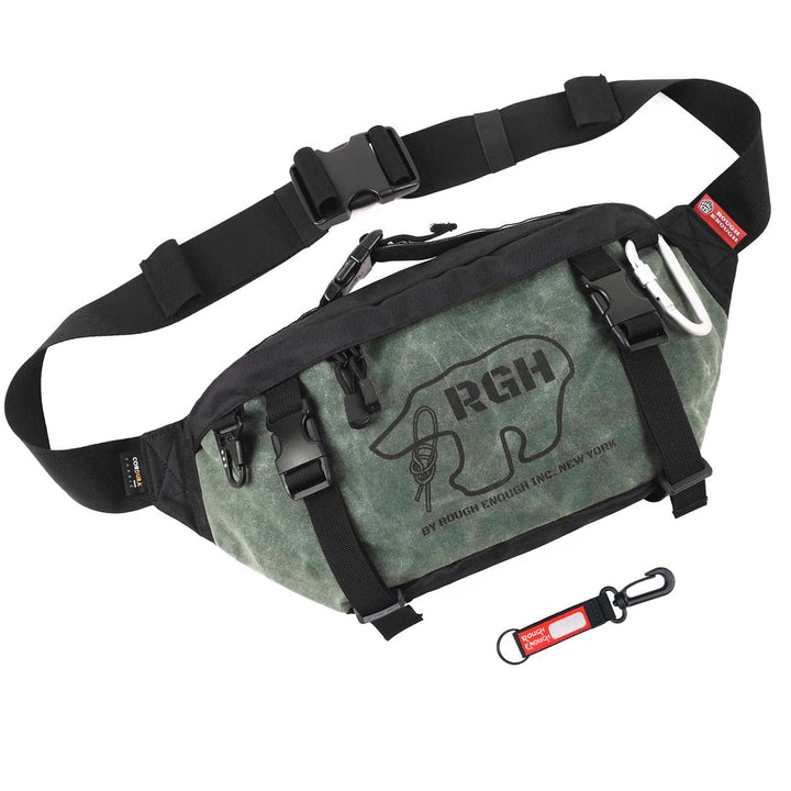 Rough Enough Mens Tactical Fanny Pack Crossbody Large Waist Bag for Men Green