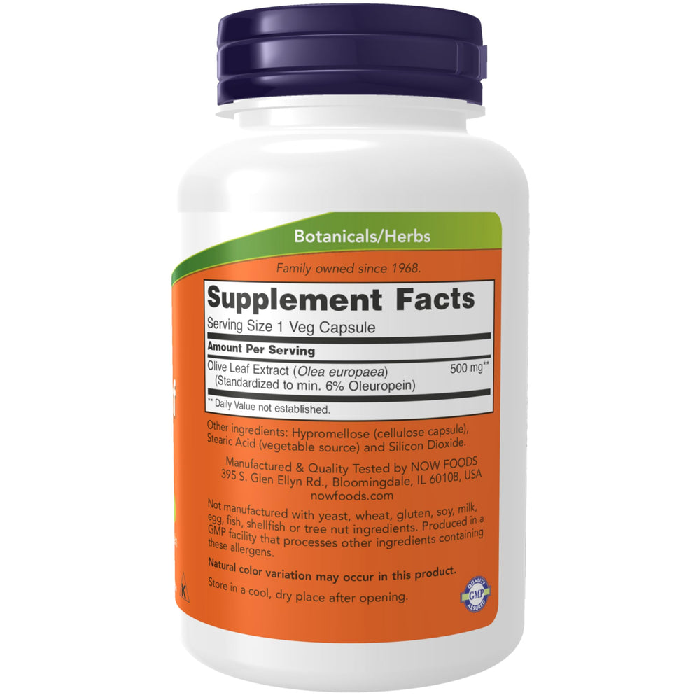 NOW Foods Supplements, Olive Leaf Extract 500 mg, Free 