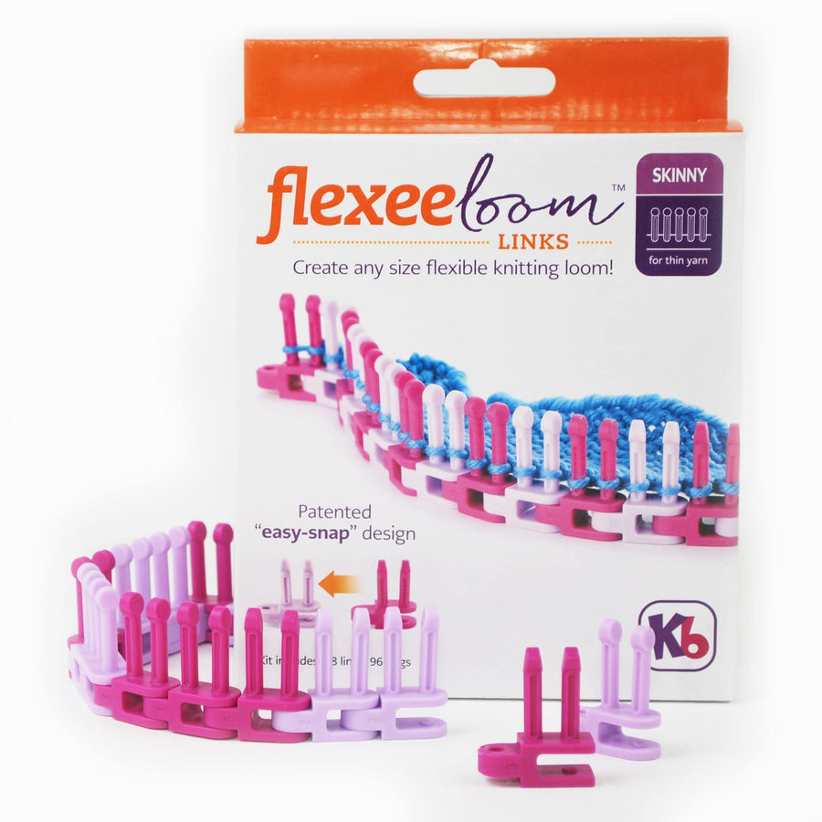 Flexee Loom Links Skinny, Small Gauge, for Thin Yarn, 48 Links, 96 pegs