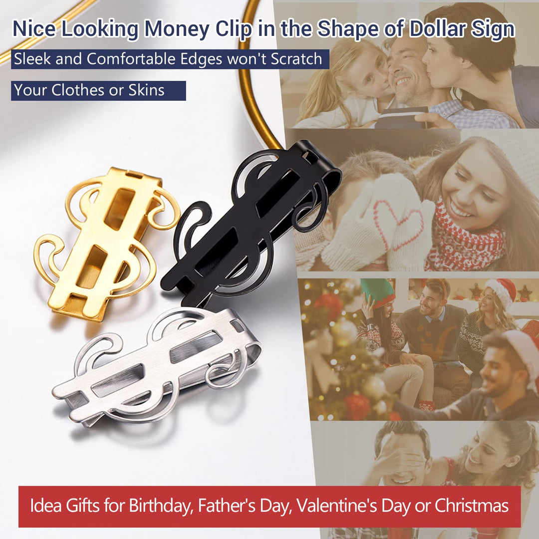 Gold Money Clips For Men Women Fathers Day Gift 18K Gold Plated Stainless Steel Metal Titanium Dollar Money Clip