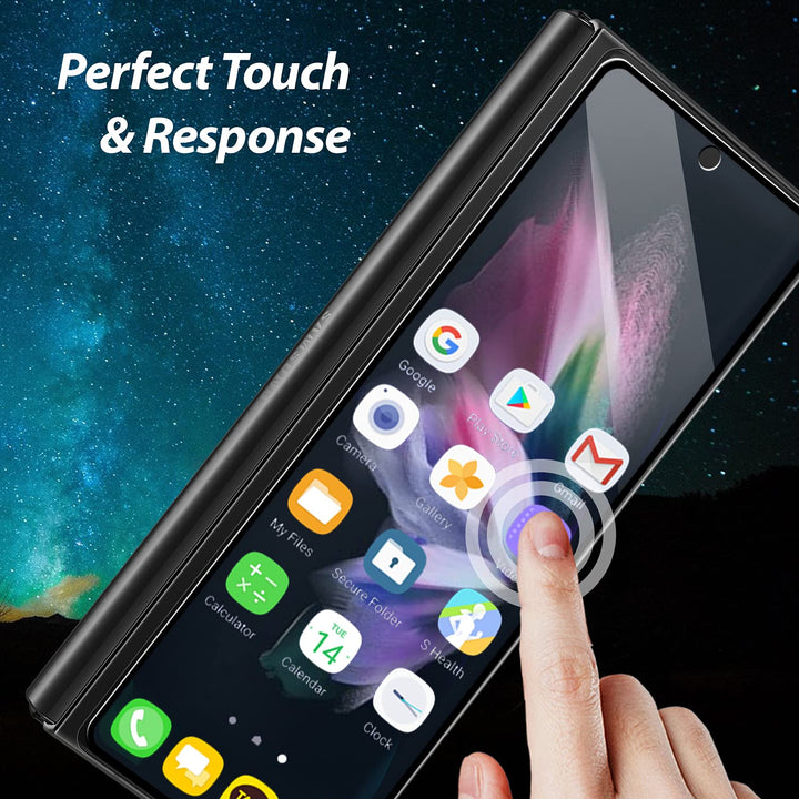 Whitestone 2PACK EZ GLASS Screen Protector for Galaxy Z Fold 3 2021, Full Coverage Tempered Glass Shield [Easy Install] - Two Pack
