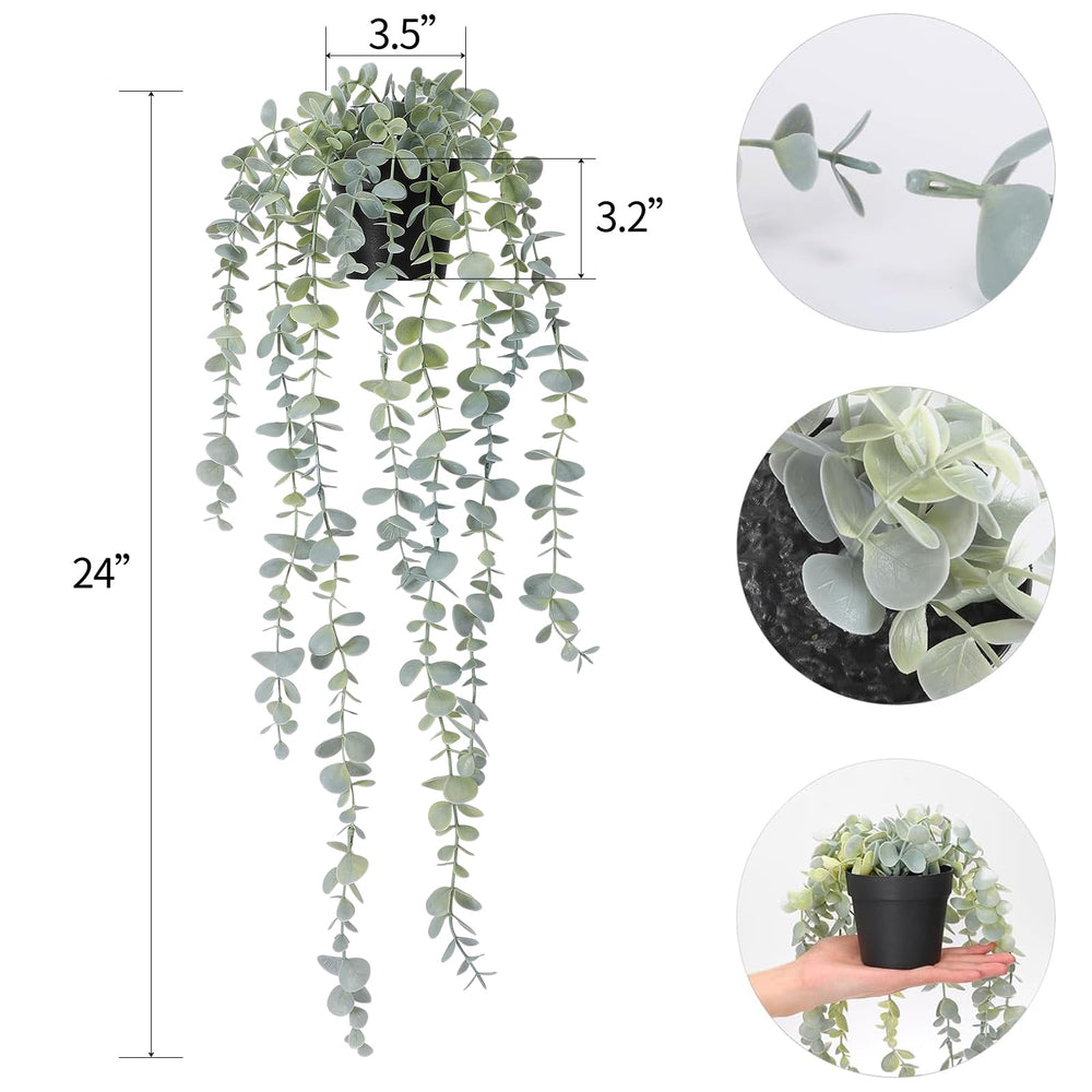 COCOBOO 1pcs Artificial Hanging Plants Fake Eucalyptus 
