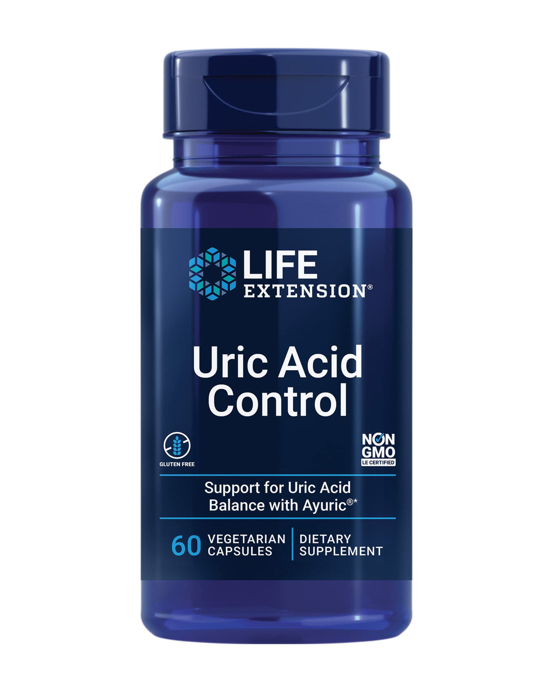 Uric Acid Control, Promotes Healthy uric Acid Balance, Joint Health, discomfort Relief, Gluten Free, Non-GMO, Vegetarian, 60 Capsules