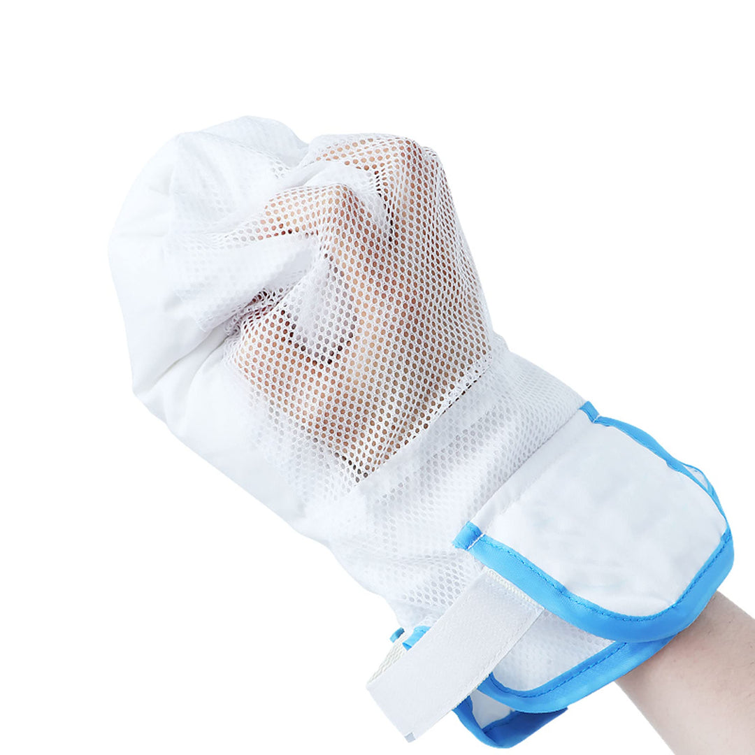 Medical Hand Restraints Safety Mitts Glove for Dementia Elderly and Patients, Fingers Separated Design with Breathable Mesh and Thick Sponge Filling to Keep Comfort and Prevent Scratching(1pcs)
