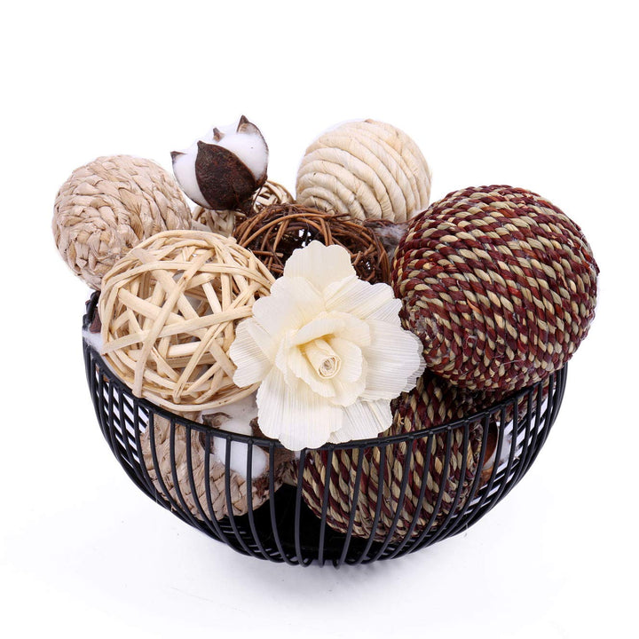 Assorted Decorative Spherical Natural Woven Twig Rattan, Suitable for Tabletop Decoration