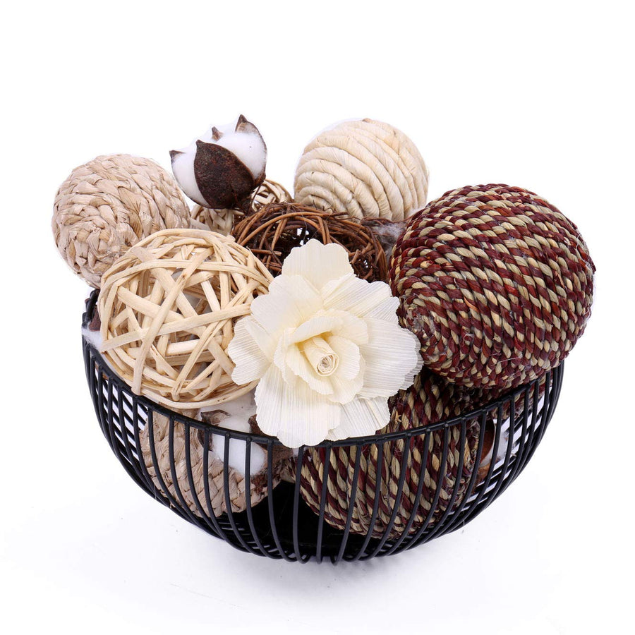 Assorted Decorative Spherical Natural Woven Twig Rattan, Suitable for Tabletop Decoration