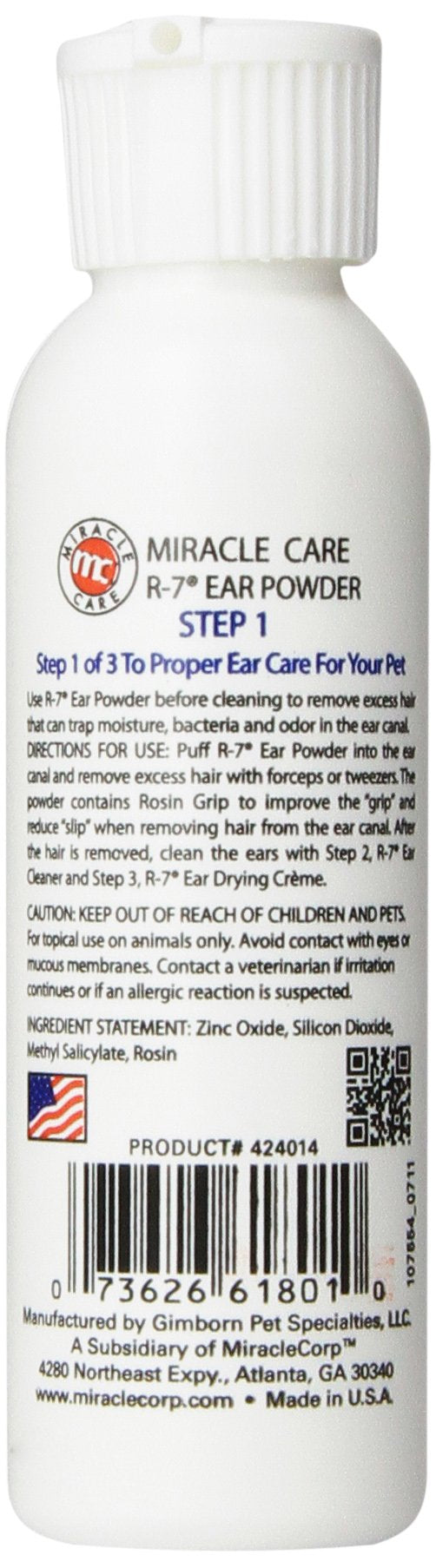 Ear Powder Step 1, 12 Grams, Dog Ear Infection Treatment, Cat & Dog Ear Cleaner Powder for dirt removal