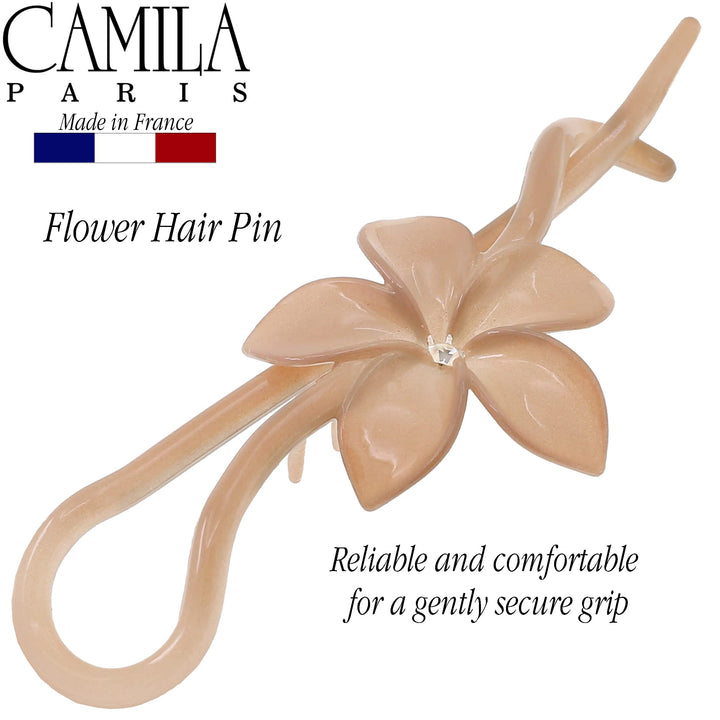 CP2411, BARRETTE, GREY, FLOWER