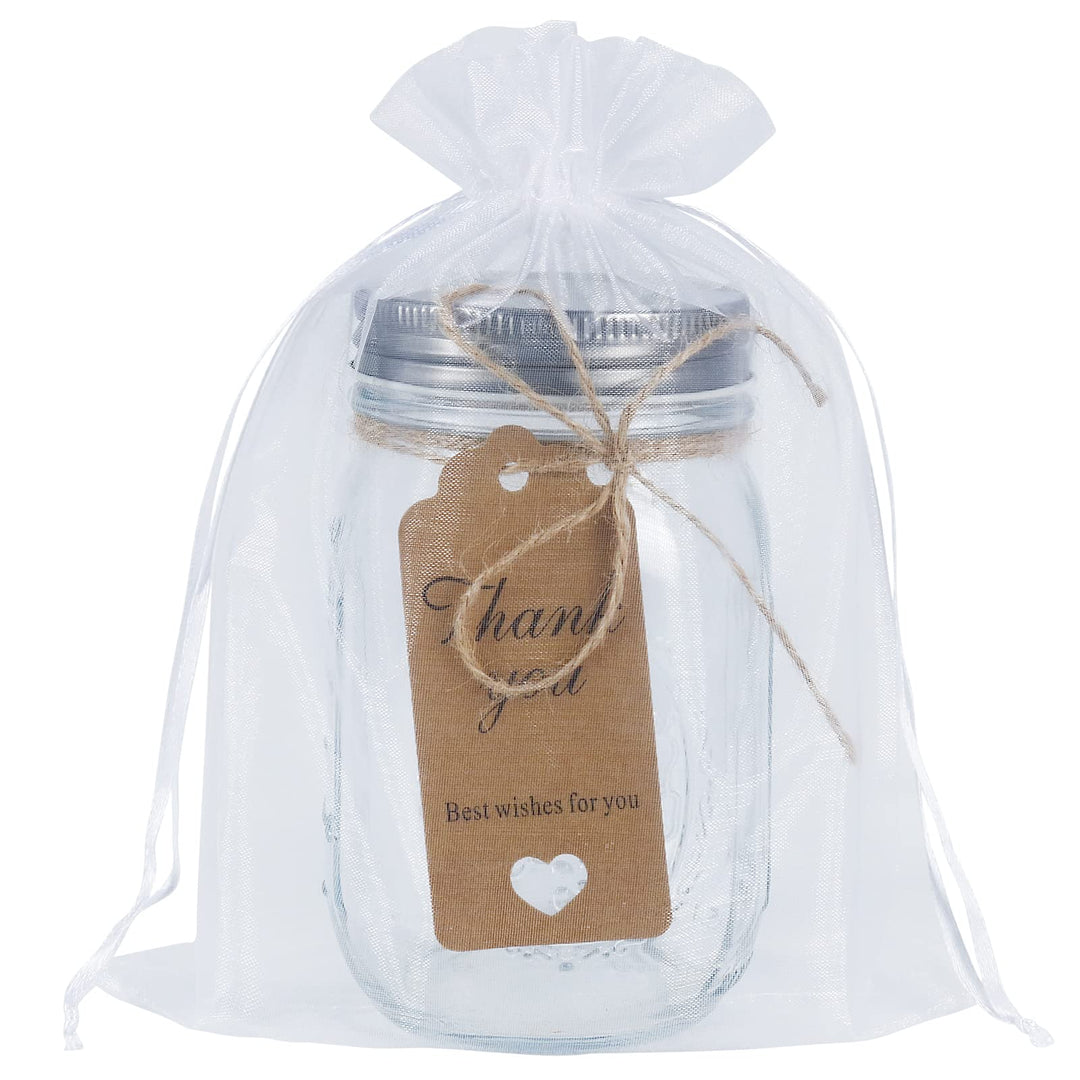 HRX Package 100pcs Sheer Organza Bags White, 6 x 9 inch