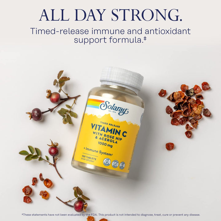 SOLARAY Vitamin C 1000mg Timed Release Capsules with Ro
