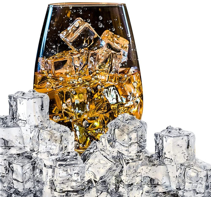 Acrylic Ice Cubes Square Shape, Glass Luster Ice Cubes, Fake Artificial Acrylic Ice Cubes Crystal Clear for Photography Props Kitchen Toy Decoration 1inch/2.5cm (20 PCS)