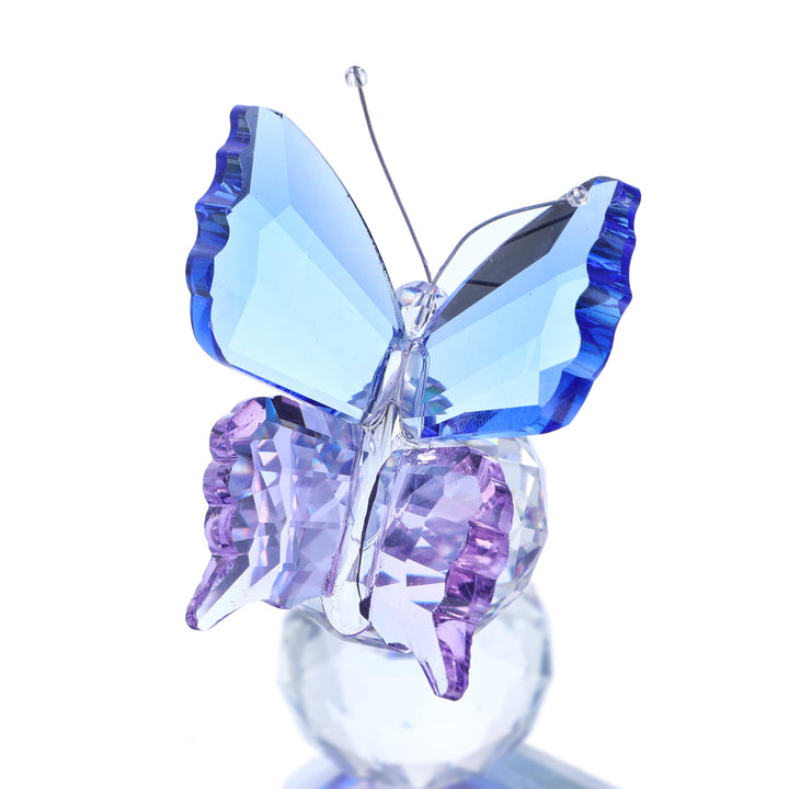 Pack 4 Crystal Butterfly Figurines with Ball Base for Home Wedding Decoration Glass Butterflies Crystal Animal Figurine Butterfly Gifts for Women Lovers