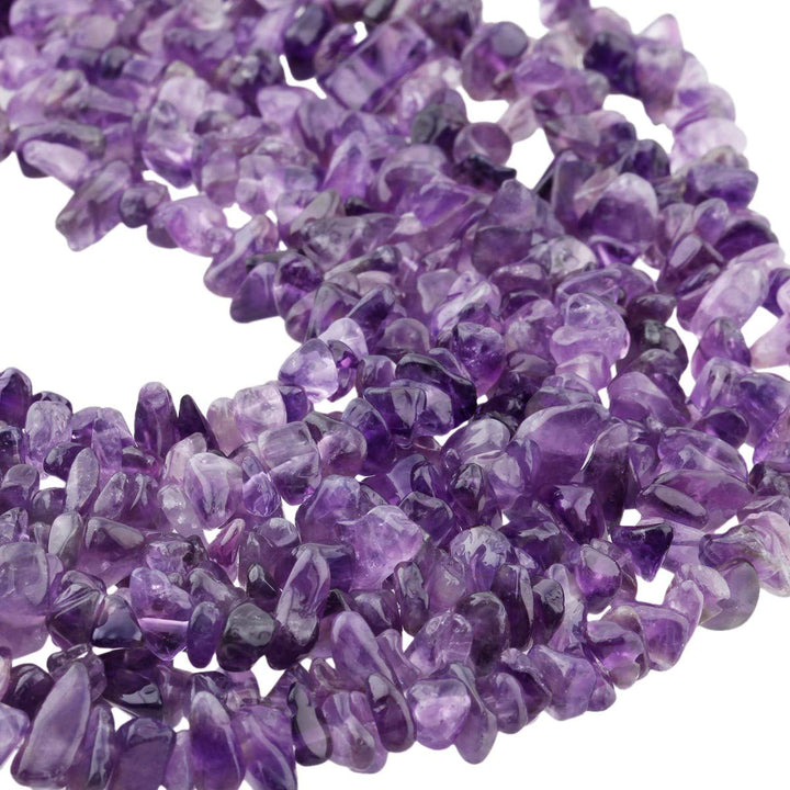 Polished Semi Precious Loose Beads for Jewelry Making, 5-8 mm Chips Tumbled Stones Beads 33 Strand, Amethyst