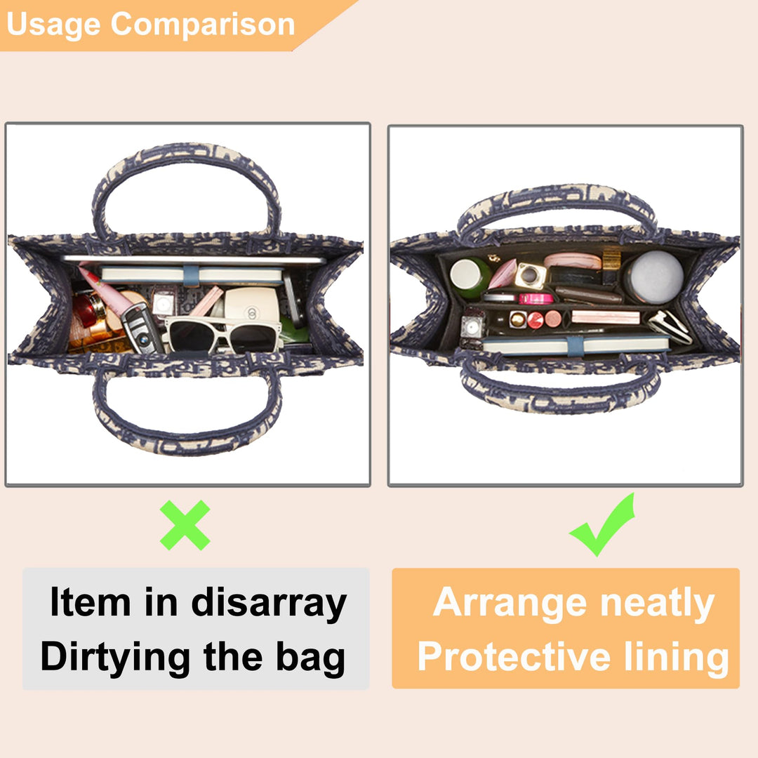 Doxo Purse Organizer Insert, Felt Bag Organizer Insert 