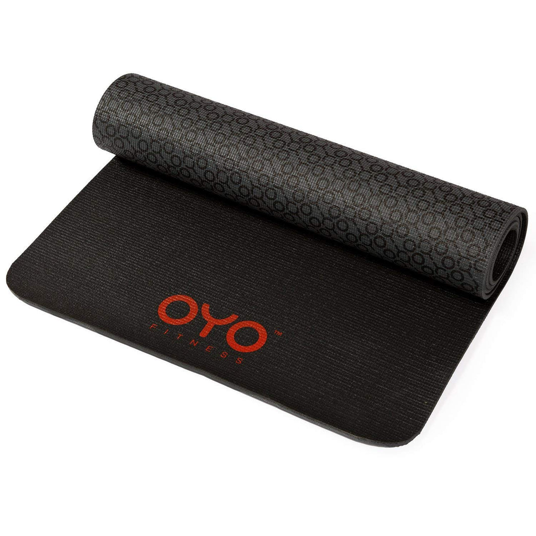 Performance Exercise Mat/Yoga Mat (PVC, Reversible, Two-Tone Grey/Black, Non-Slip, 6mm / 1/4 Inch Thick)