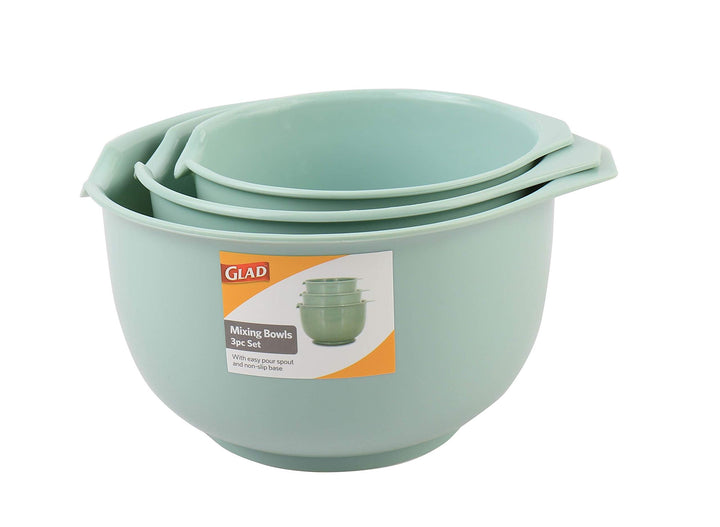 GLAD Mixing Bowls with Pour Spout, Set of 3 | Nesting D