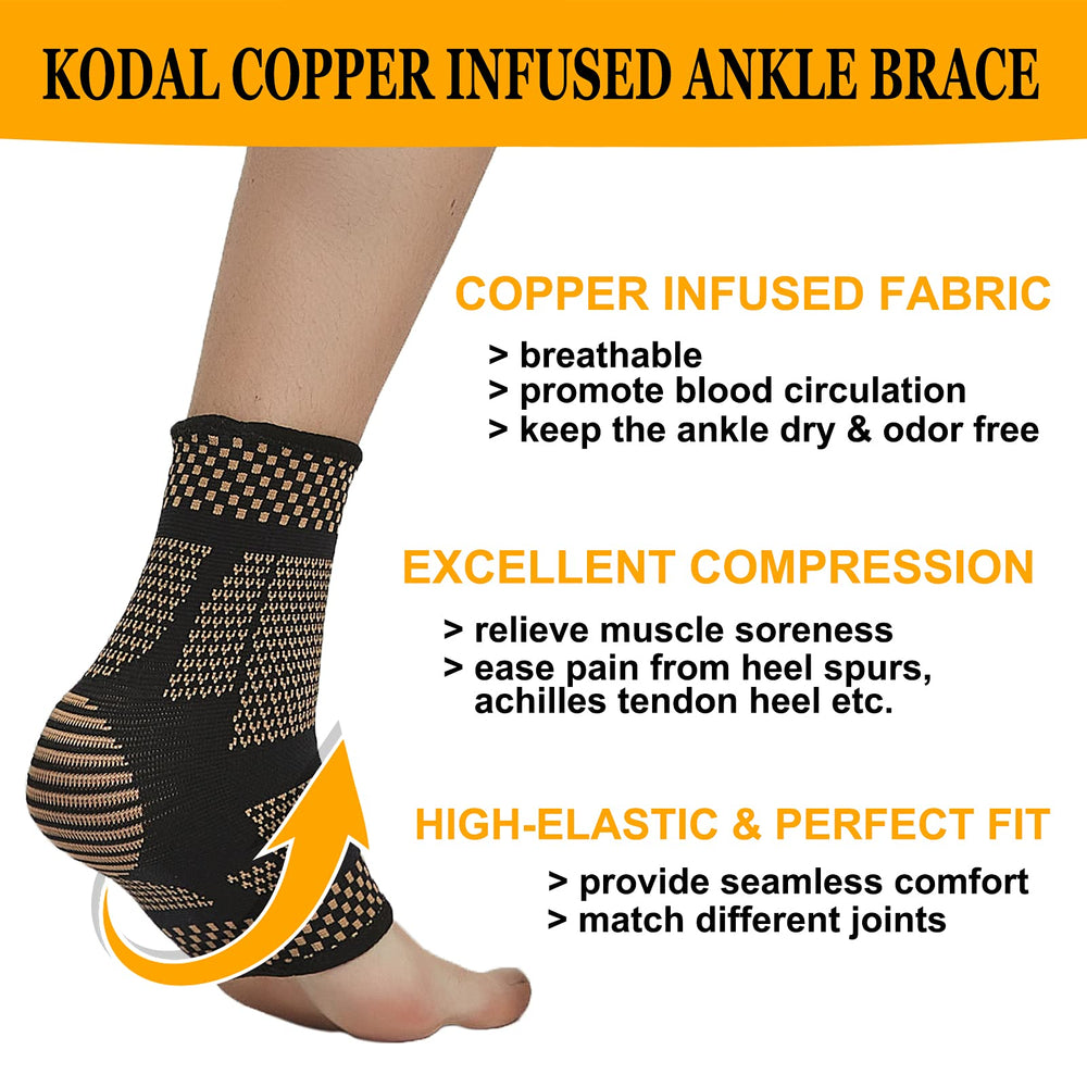 Copper Infused Ankle Braces Compression Sleeves Foot Su