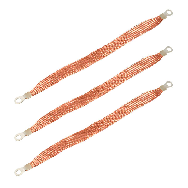 QWORK 11.4 Universal Automotive Heavy Duty Engine Braided Copper Ground Strap 3 PCS