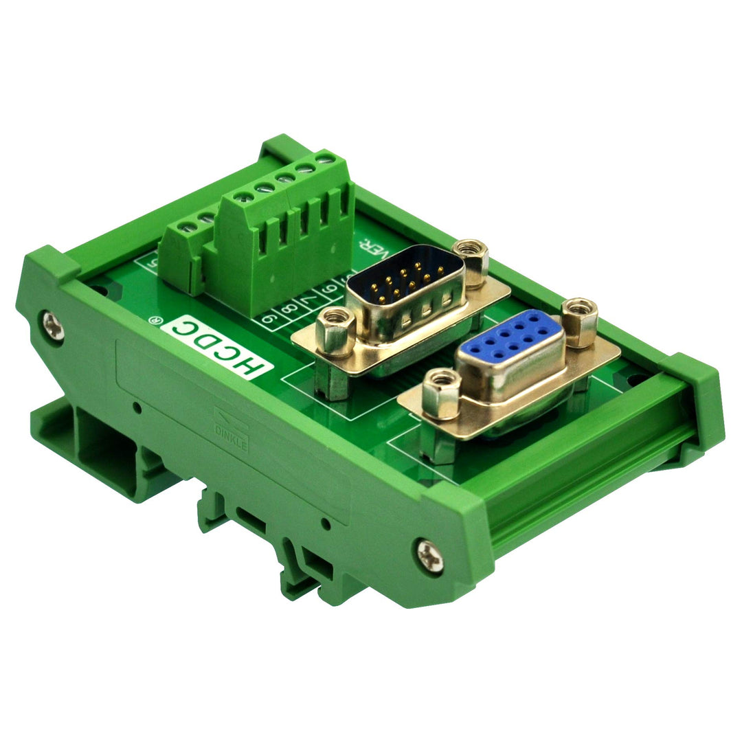 DIN Rail Mount D-SUB Male-Female Interface Module Terminal Block Breakout Board (DB37)