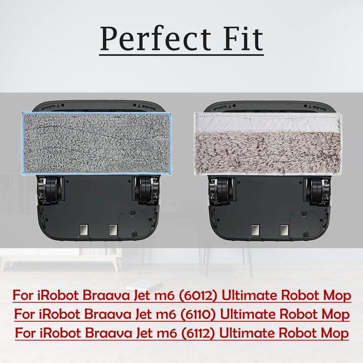 Replacement Mopping Pads Parts - 5 Wet Pads 5 Dry Pads Washable Mopping Cloth for iRobot Braava Jet M6 Vacuum Cleaner