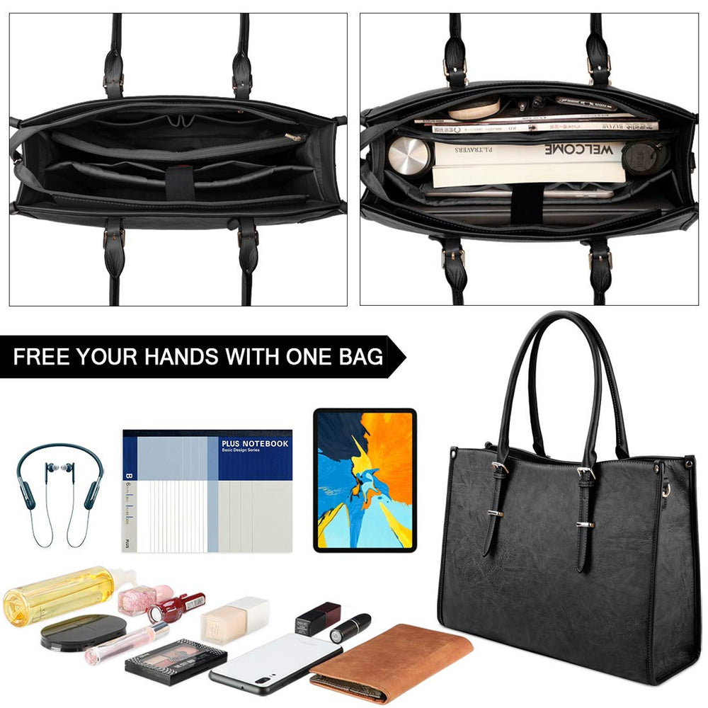 Laptop Bag 15.6 Inch Waterproof Lightweight Leather Lap