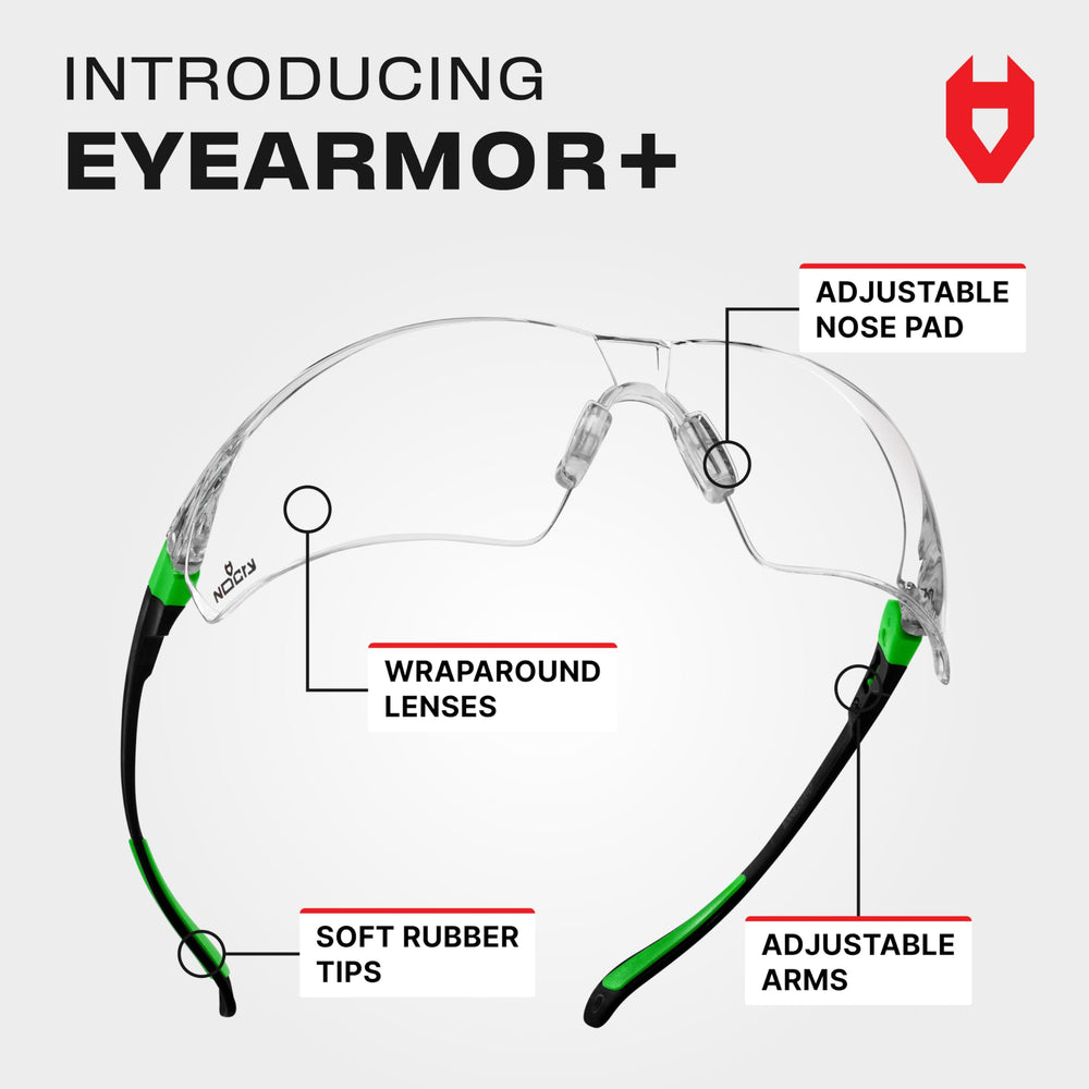 Clear Safety Glasses for Men and Women with Anti-Fog and Scratch Resistant Wrap Around Lenses, Adjustable Temples and Nose Pads — Certified ANSI Z87 Safety Glasses — 100% UV Protective Eyewear