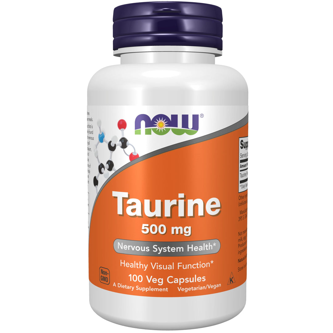 NOW Supplements, Taurine 500 mg, Nervous System Health*