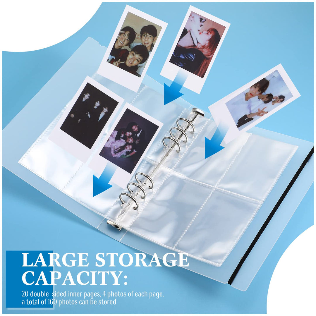 Mini Photo Album with 20 Pcs Inner 6 Ring Photocard Bin