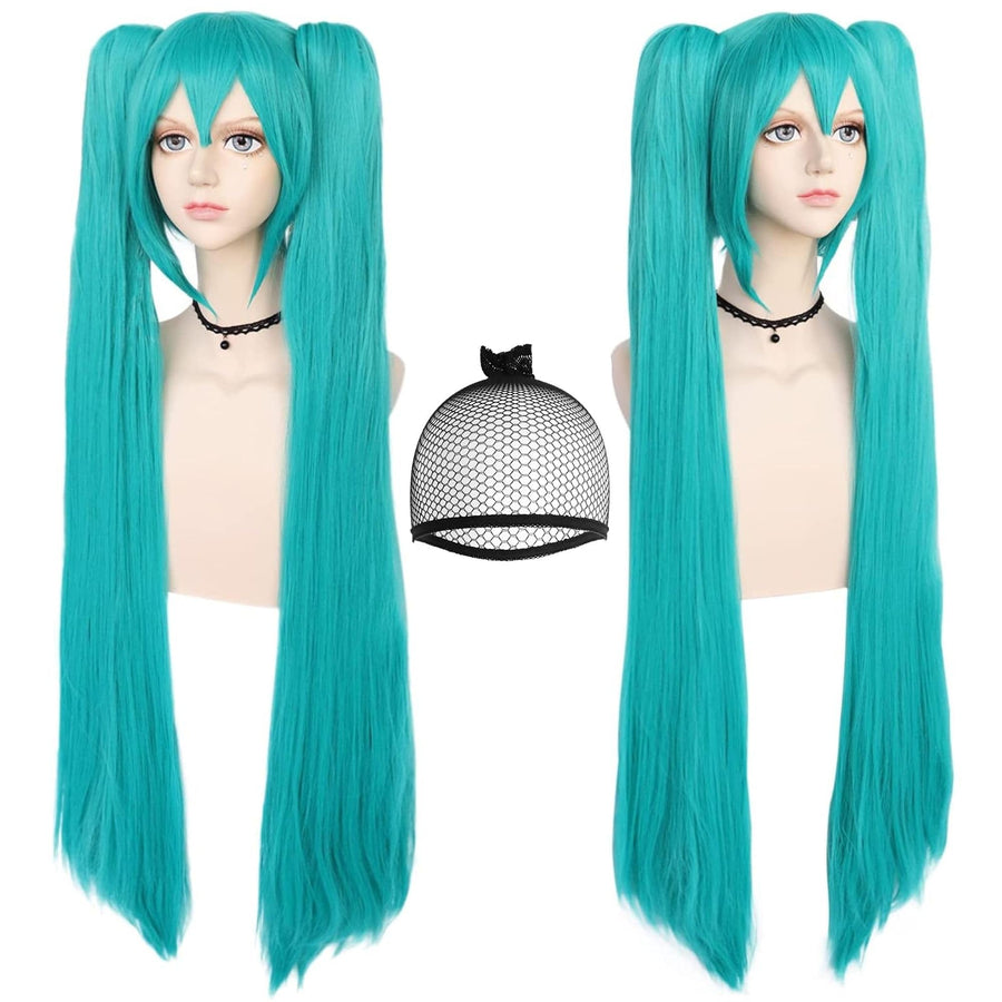 Anangelhair +Free Hair Cap 48inch 120 Cm Miku's Day Vocaloid Hatsune Miku Green Anime Cos Costume Cosplay Wig Hallowmas