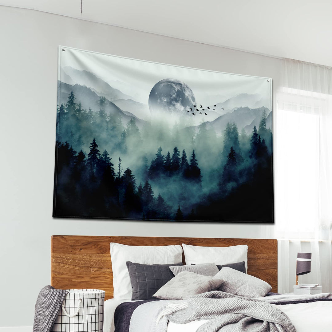Sun Moon Tapestry Stars Space Constellation Tapestry Psychedelic Black and White Tapestries,for Bedroom Aesthetic living Home Room Decor Wall Tapestry (40 inch x 60 inch , B1)