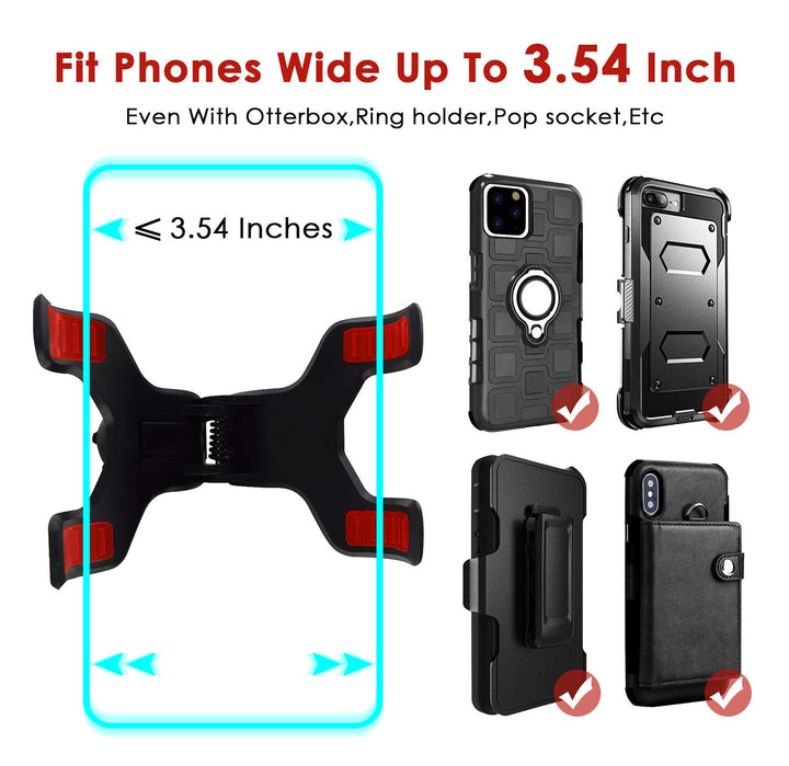 Car Phone Mount Windshield, Long Arm Clamp Universal Windshield with Double Clip Strong Suction Cup Cell Phone Holder Compatible with iPhone 15 14 13 Pro Max XS 7 8 Plus, Galaxy S24 S23 Ultra
