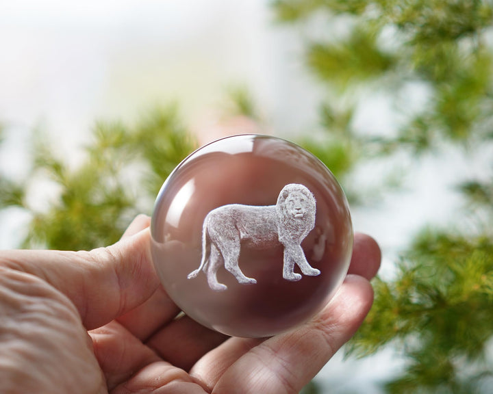 HDCRYSTALGIFTS 60mm Crystal Decorative Ball 3D Laser Et